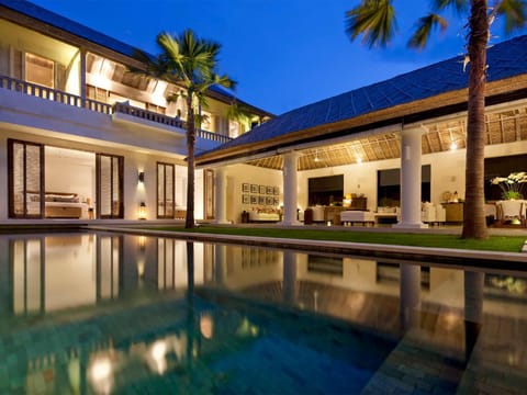 Property building, Night, Living room, Dining area, Bedroom, Swimming pool, Swimming pool