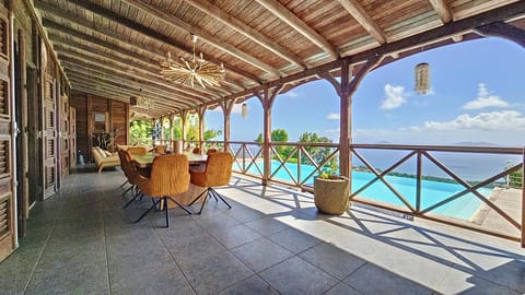 Patio, Day, Natural landscape, View (from property/room), Balcony/Terrace, Dining area, Pool view, Sea view, Swimming pool