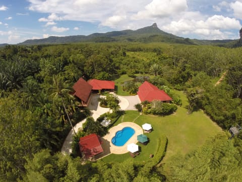 Nearby landmark, Natural landscape, Bird's eye view, Mountain view, Swimming pool