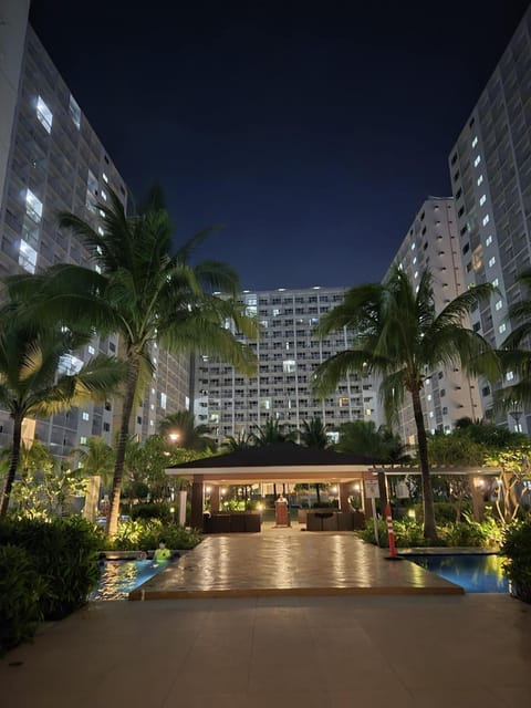 Property building, Night, Garden, Pool view, Swimming pool