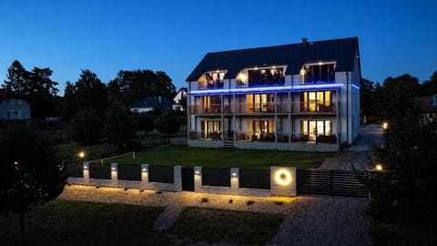 Property building, Night, Garden, Garden view