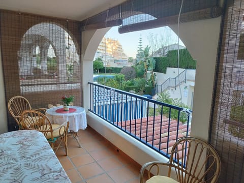 View (from property/room), Balcony/Terrace, Pool view