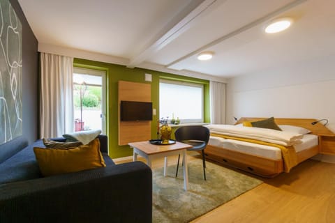 Bed, TV and multimedia, Living room, Photo of the whole room, Seating area, Bedroom