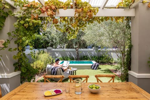 Patio, Natural landscape, Garden, Pool view, sunbed