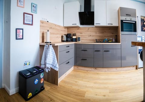 Kitchen or kitchenette, oven, stove