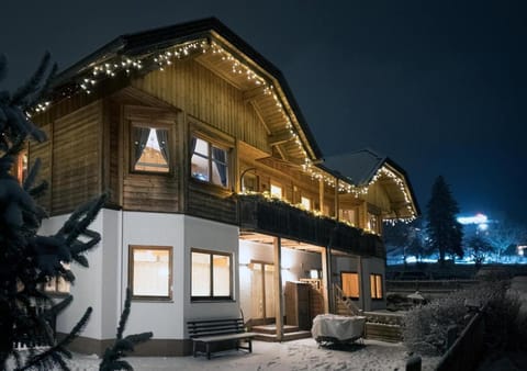 Property building, Night, Winter