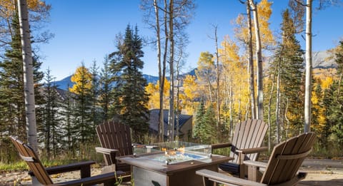 Natural landscape, Mountain view, fireplace