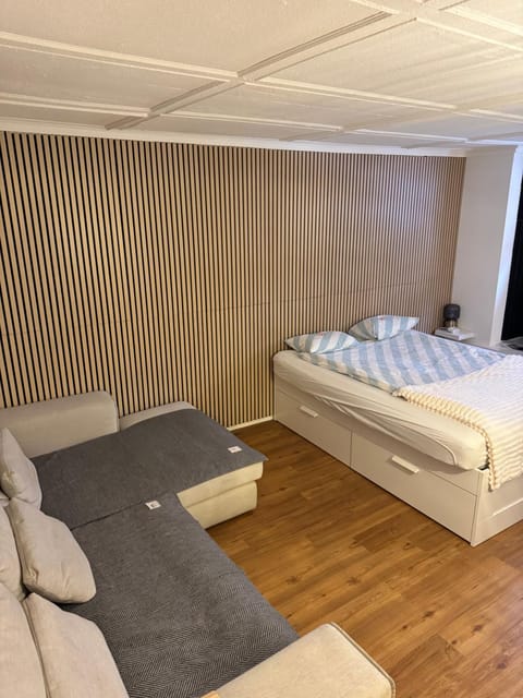 Bed, Living room, Seating area, Bedroom