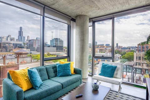 Living room, Seating area, City view