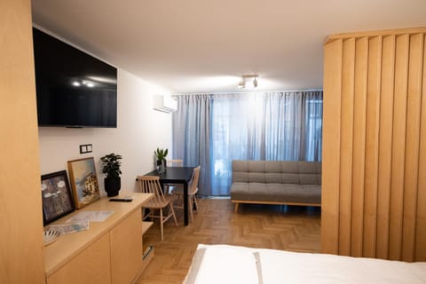 Communal lounge/ TV room, Bed, TV and multimedia, Living room, Photo of the whole room, Seating area, Bedroom