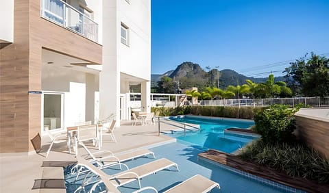 Property building, Patio, Spring, Day, Natural landscape, Summer, View (from property/room), Mountain view, Pool view, Swimming pool, sunbed