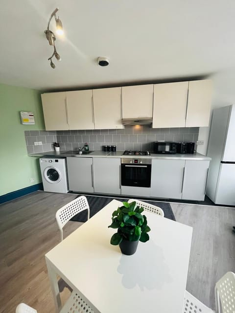 Kitchen or kitchenette, oven, pet friendly, stove, toaster, washing machine, dryer