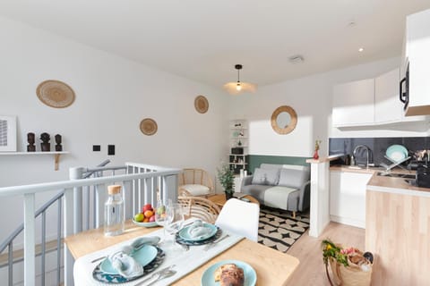 Kitchen or kitchenette, Living room, Dining area