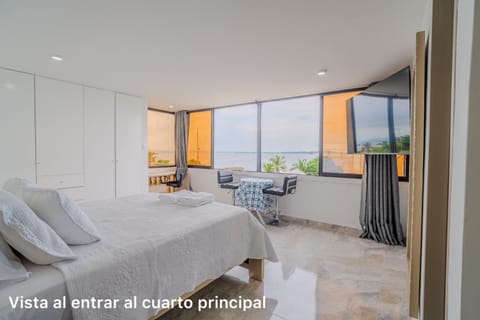 Bed, Bedroom, Sea view