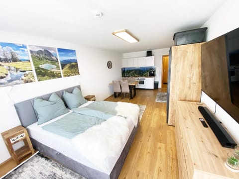 Bed, TV and multimedia, Kitchen or kitchenette, Photo of the whole room, Evening entertainment, Bedroom