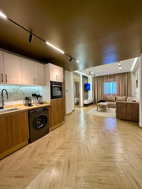 Kitchen or kitchenette, oven, stove