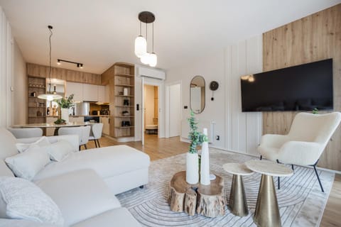 TV and multimedia, Kitchen or kitchenette, Living room, Seating area, air conditioner