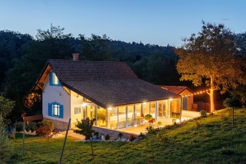 Property building, Night, Natural landscape, Garden
