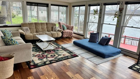 Living room, Seating area, Lake view
