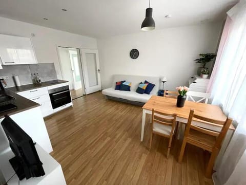 Kitchen or kitchenette, Living room, Seating area, Dining area, stove
