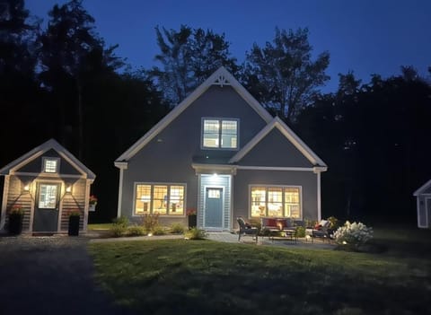 Property building, Night, Garden, Garden view