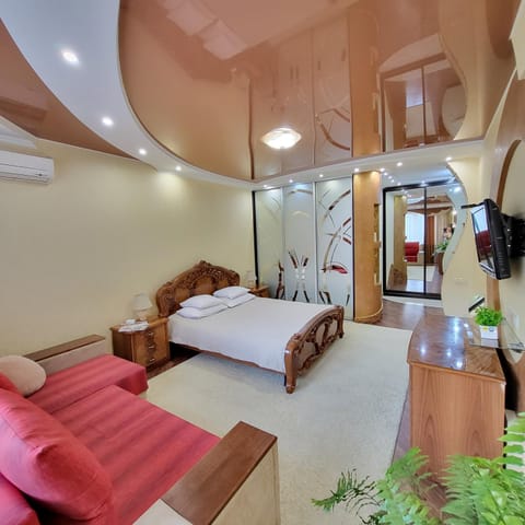 Bed, TV and multimedia, Living room, Photo of the whole room, Bedroom, air conditioner