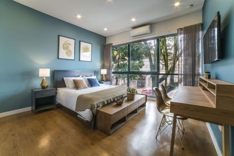 Bed, Bedroom, air conditioner