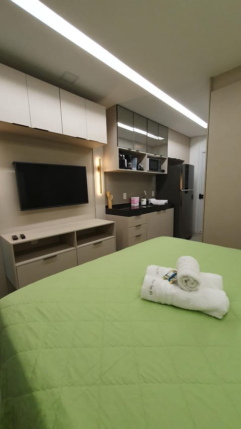 Bed, TV and multimedia, Kitchen or kitchenette, Photo of the whole room, Bedroom, minibar, towels