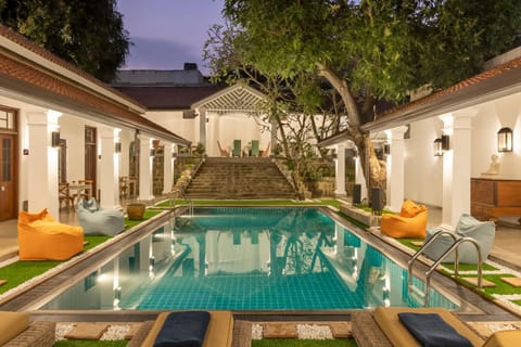 Property building, Night, Pool view, Swimming pool, Swimming pool