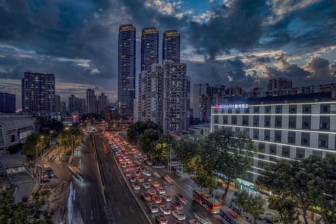 Property building, Night, Neighbourhood, Bird's eye view, City view, Street view, Location, Parking