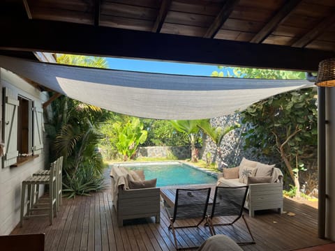 Patio, Garden, Pool view