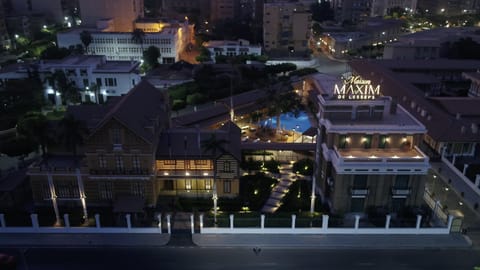 Property building, Night, City view, Street view, Location