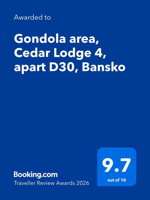 Gondola area, Cedar Lodge 4, apart D30, Bansko Apartment in Bansko