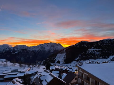 Natural landscape, Winter, Mountain view, Sunset