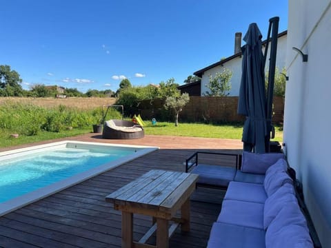Patio, Day, Natural landscape, Garden, Garden view, Pool view, Swimming pool