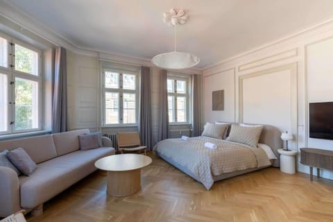 Bed, TV and multimedia, Living room, Photo of the whole room, Seating area, Bedroom