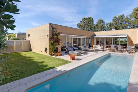 Property building, Living room, Swimming pool
