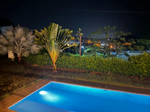 Night, Garden, Garden view, Pool view, Swimming pool