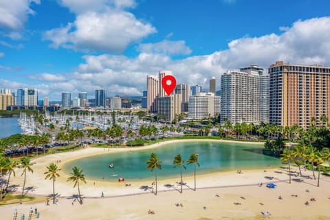 Property building, Nearby landmark, Day, Natural landscape, Bird's eye view, Beach, City view, Sea view