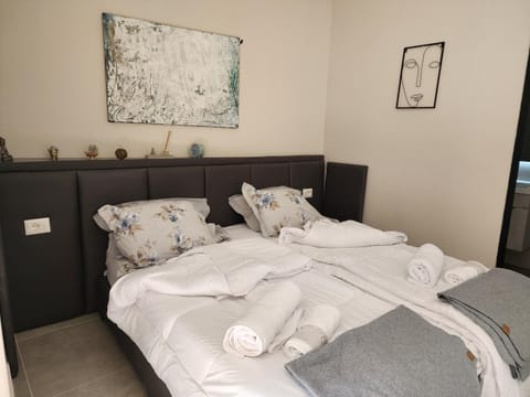 Photo of the whole room, Bedroom, towels