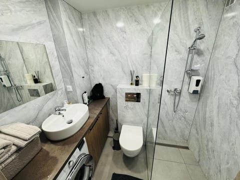 Shower, Toilet, Bathroom, towels