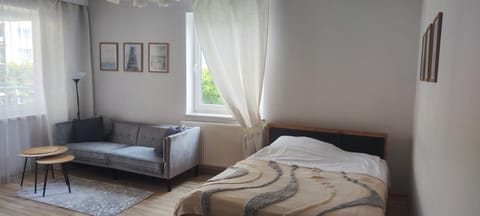 Bed, Living room, Seating area