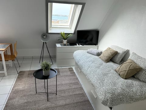 Bed, TV and multimedia, Living room, Photo of the whole room, Seating area, Bedroom