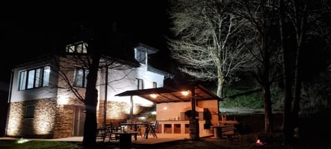 Property building, Patio, Night, BBQ facilities