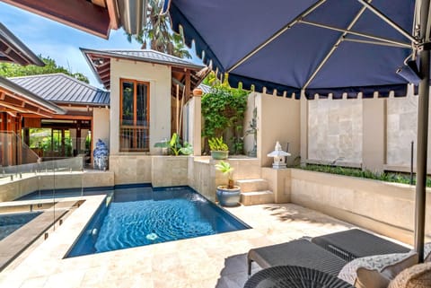 Patio, Pool view, sunbed