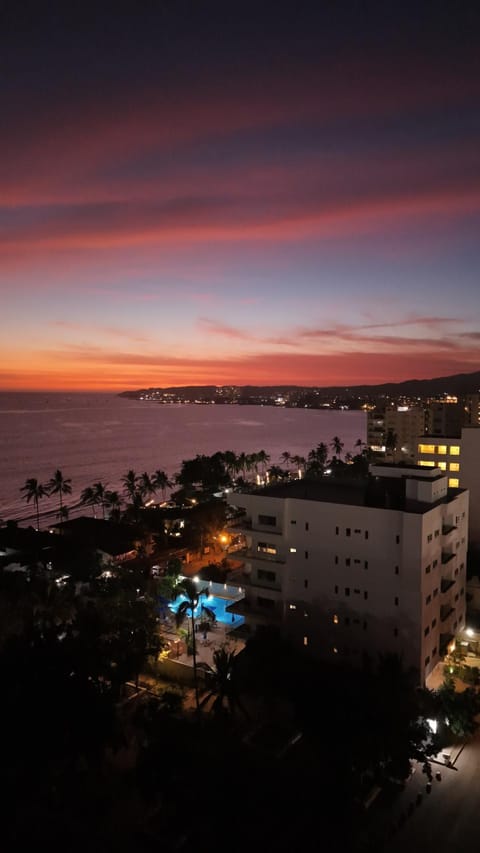 Property building, City view, Sunset