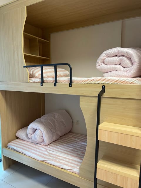Bed, bunk bed, wardrobe