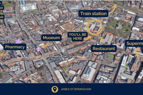 Neighbourhood, Bird's eye view, Text overlay, City view, Street view, Location