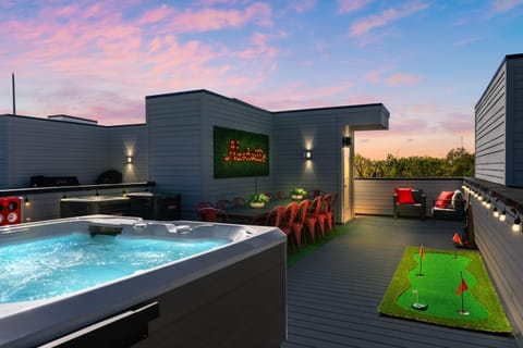 The Americana Abode Rooftop Hot Tub Game Room House in East Nashville
