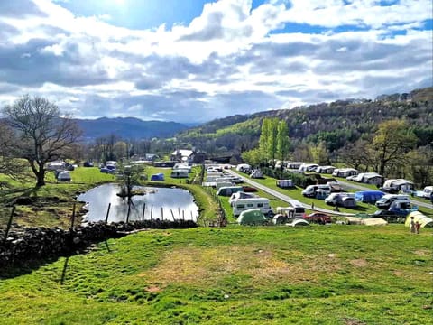 Spring, Day, Natural landscape, Lake view, Mountain view